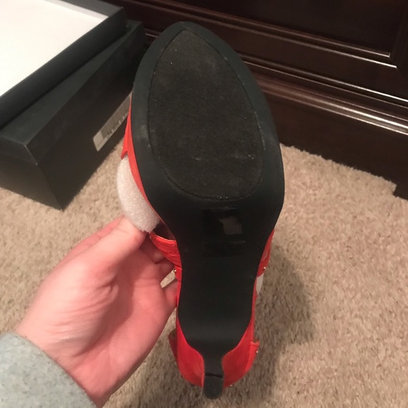 Red peep toe pumps - Picture 7 of 7
